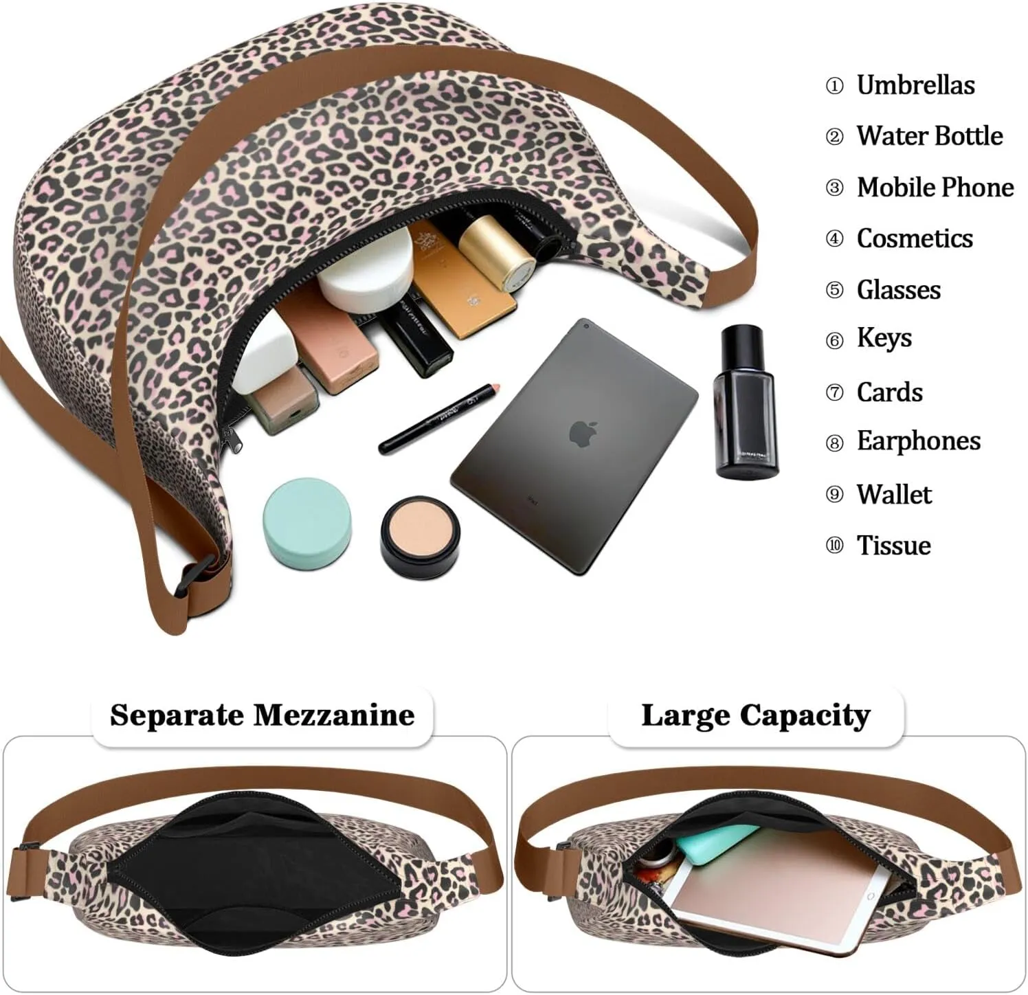 Crossbody Bag for Women Clutch HandBag with Zipper Closure for Women Underarm Purse with Adjustable Strap Zipper