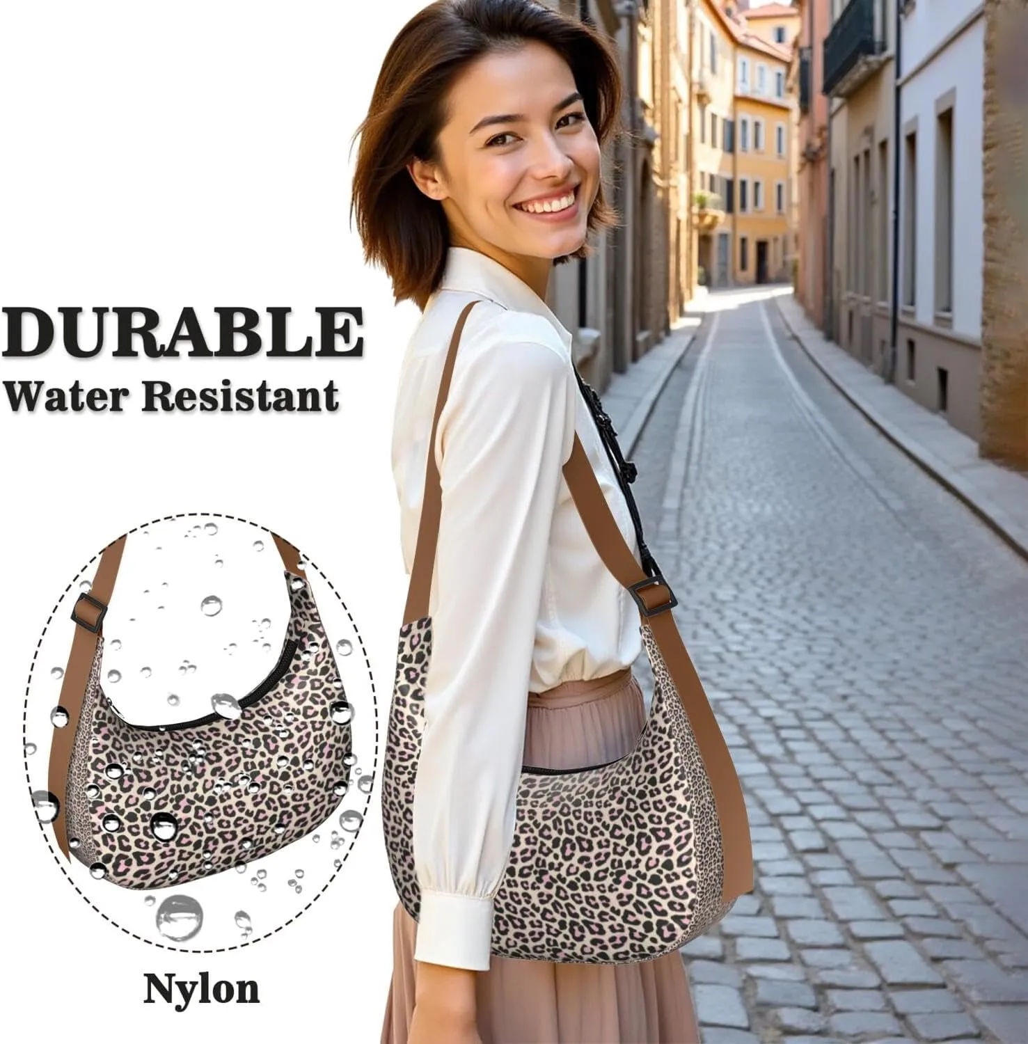 Crossbody Bag for Women Clutch HandBag with Zipper Closure for Women Underarm Purse with Adjustable Strap Zipper
