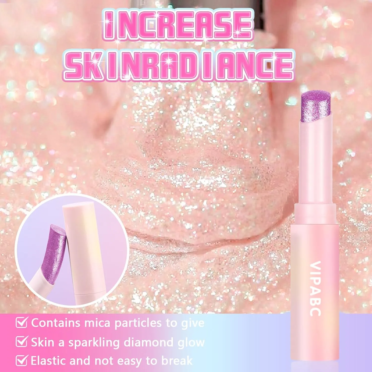 Crystal Jelly Glaze Eyeshadow Stick: Long Lasting Glitter Eye Shadow - Lightweight Highlighter Stick - Shimmering Skin Makeup for Eye, Body, Lip and Leg (6 Set Multicolor)