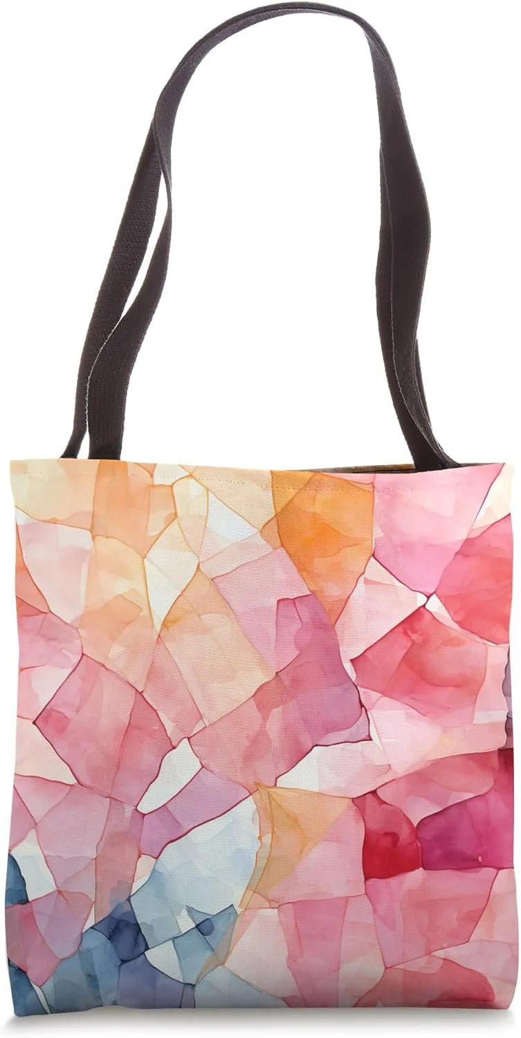 Crystalline Stone Pastel Blush Pink Mosaic Tote Bag