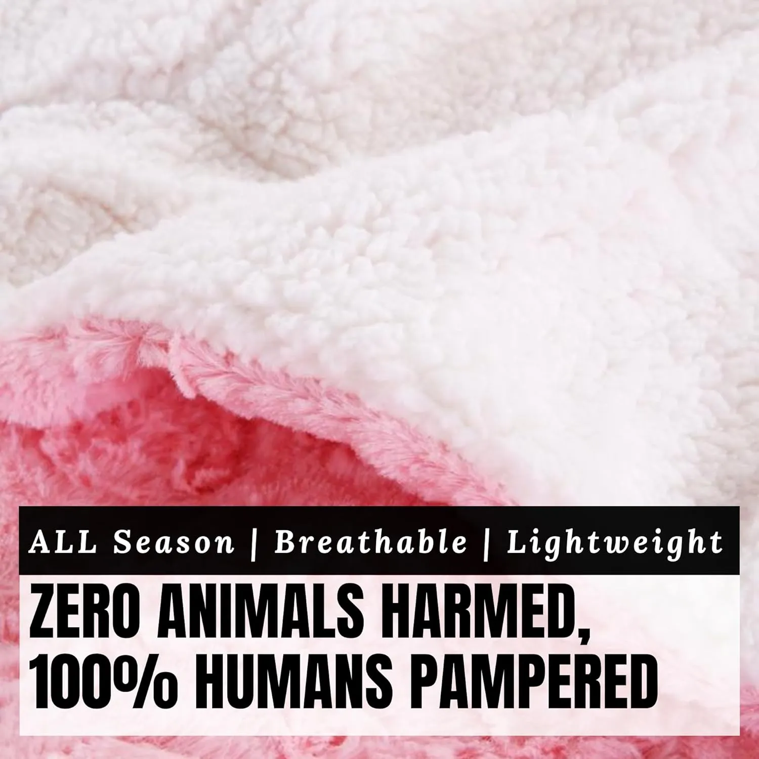 DaDa Bedding Luxury Faux Fur Throw Blanket - [ Non Shedding - Machine Washable] Fluffy Super Cuddly Soft Roses Sherpa Backside - Warm Plush for Lap or Sofa - Bright Vibrant Pink & White - 90" x 90"