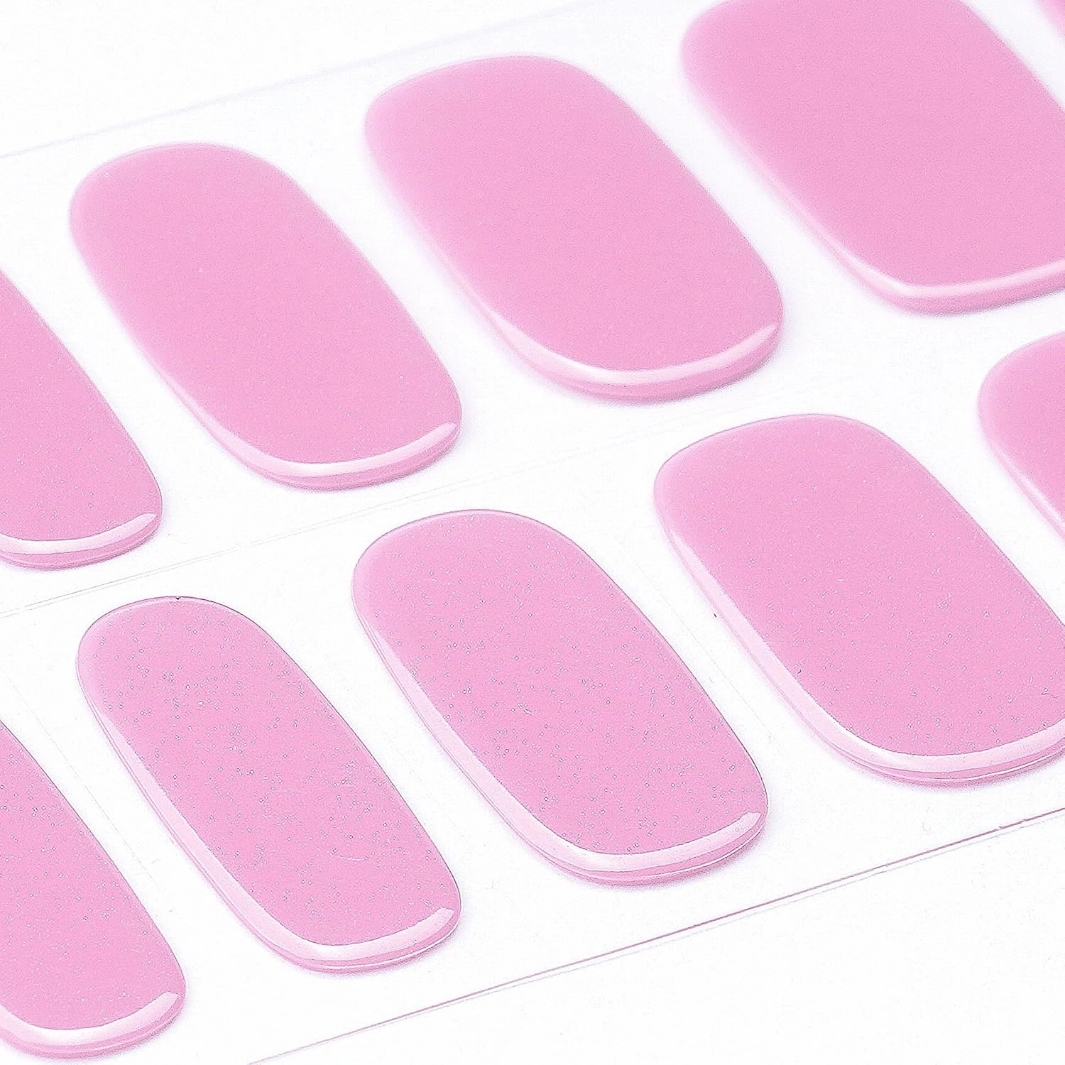 DANNI & TONI Semi Cured Gel Nail Strips Pink (Blush Ethereal) Glossy Gel Nail Wraps 28 Stickers