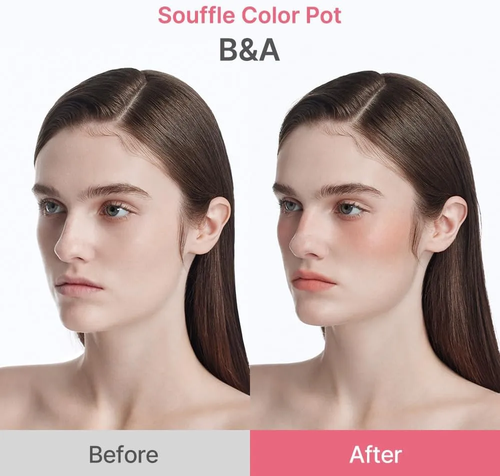dasique Souffle Color Pot #10 Sweet Pink – Makeup Blush, Buildable Silky-Smooth Texture, Build-In Mini Brush, Multi-Use For Cheek and Lip