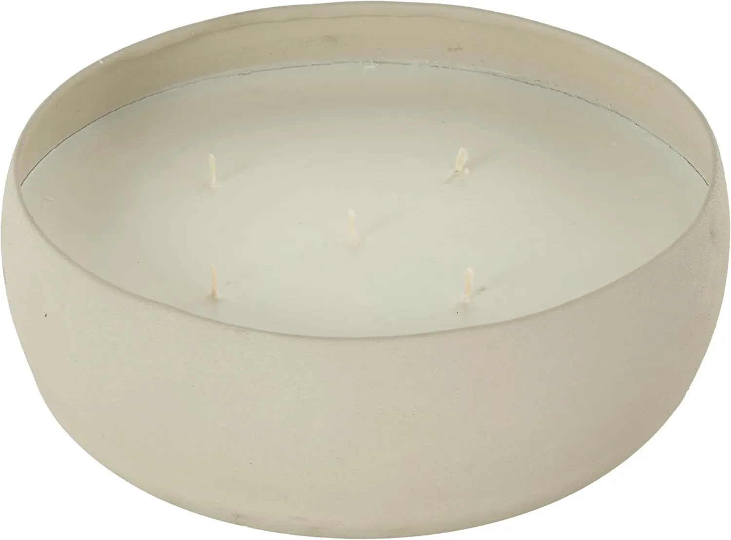 Deco 79 Metal Decorative Candle Pink Blush & Poppy Scented Textured 63oz 5 Wick Aromatherapy Candle with White Wax, Wax Aromatherapy Candle 9" x 9" x 3", Beige