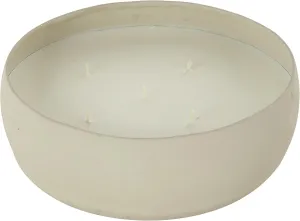 Deco 79 Metal Decorative Candle Pink Blush & Poppy Scented Textured 63oz 5 Wick Aromatherapy Candle with White Wax, Wax Aromatherapy Candle 9" x 9" x 3", Beige