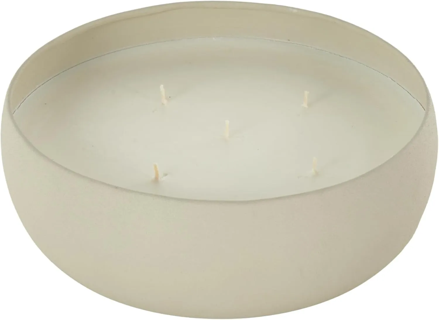 Deco 79 Metal Decorative Candle Pink Blush & Poppy Scented Textured 63oz 5 Wick Aromatherapy Candle with White Wax, Wax Aromatherapy Candle 9" x 9" x 3", Beige