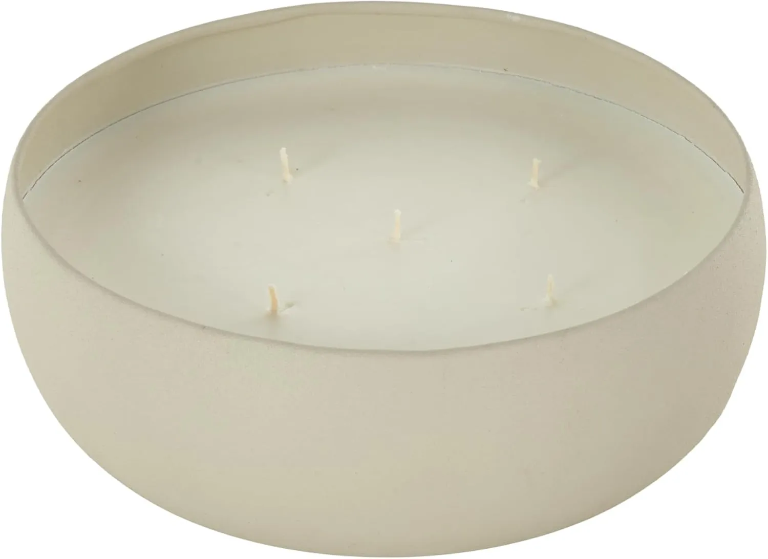 Deco 79 Metal Decorative Candle Pink Blush & Poppy Scented Textured 63oz 5 Wick Aromatherapy Candle with White Wax, Wax Aromatherapy Candle 9" x 9" x 3", Beige