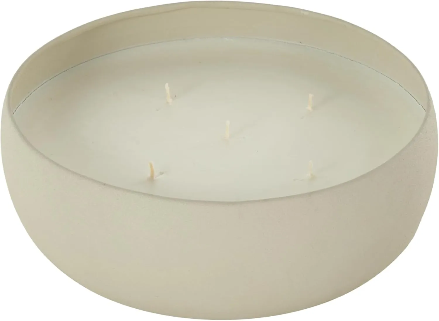 Deco 79 Metal Decorative Candle Pink Blush & Poppy Scented Textured 63oz 5 Wick Aromatherapy Candle with White Wax, Wax Aromatherapy Candle 9" x 9" x 3", Beige