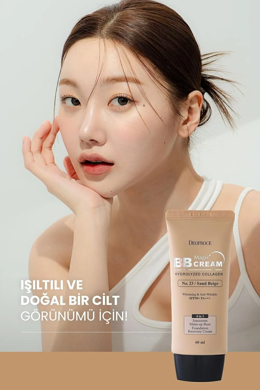 Deoproce Magic BB Cream SPF50  PA    | 4-in-1 Foundation, Makeup Base, Sunscreen & Recovery Cream | Glossy finish Lightweight, #23 SPF50  PA    | 60ml (#23. Sand Beige, 60 ML)