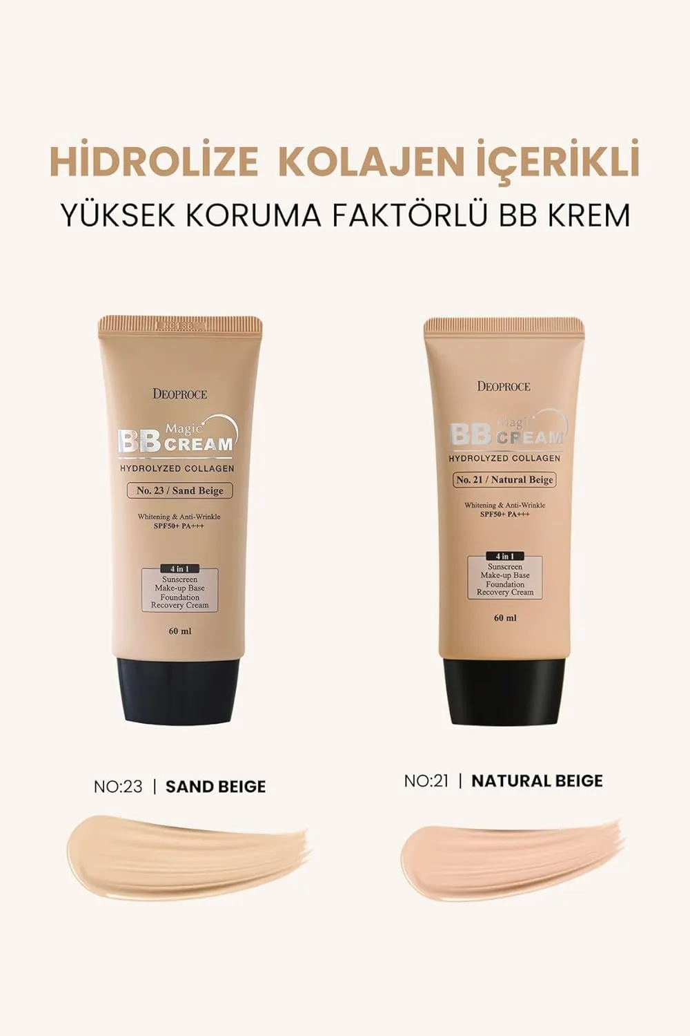Deoproce Magic BB Cream SPF50  PA    | 4-in-1 Foundation, Makeup Base, Sunscreen & Recovery Cream | Glossy finish Lightweight, #23 SPF50  PA    | 60ml (#23. Sand Beige, 60 ML)