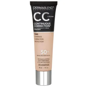 Dermablend Continuous Correction Tone-Evening CC Cream Foundation SPF 50 , Full Coverage Foundation Makeup & Color Corrector, Oil-Free