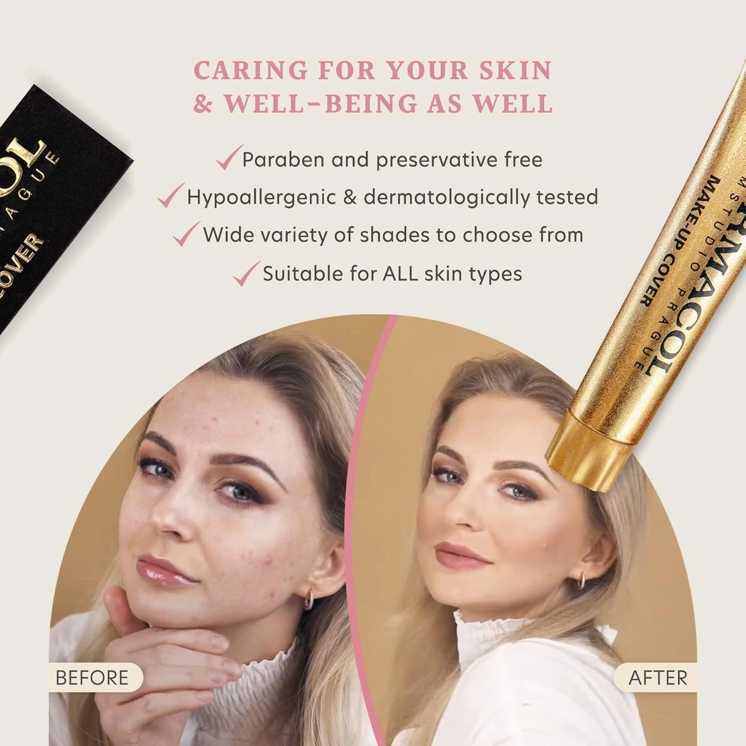 Dermacol DC Full Coverage Foundation | Long Lasting Waterproof Makeup Cover Cream SPF30 | Hypoallergenic & Light Weight Liquid | Tattoo, Acne, Spots #229
