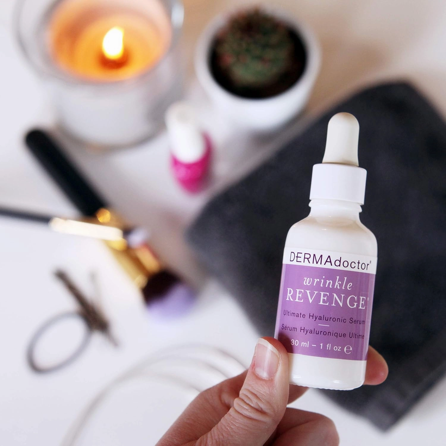 DERMAdoctor Wrinkle Revenge Dermatologist Formulated Anti Aging Hyaluronic Acid Serum for Face, Hydrating Serum, Wrinkle Filler & Hydrating Primer Fragrance Free - 1 fl oz