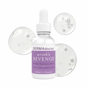 DERMAdoctor Wrinkle Revenge Dermatologist Formulated Anti Aging Hyaluronic Acid Serum for Face, Hydrating Serum, Wrinkle Filler & Hydrating Primer Fragrance Free - 1 fl oz
