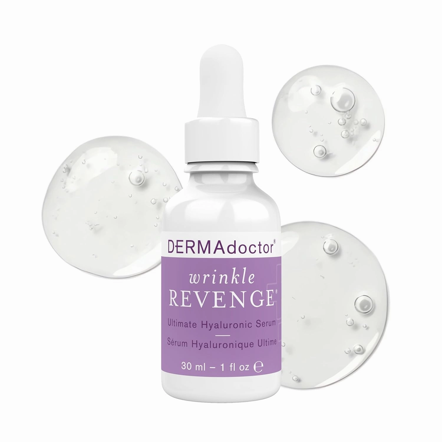 DERMAdoctor Wrinkle Revenge Dermatologist Formulated Anti Aging Hyaluronic Acid Serum for Face, Hydrating Serum, Wrinkle Filler & Hydrating Primer Fragrance Free - 1 fl oz