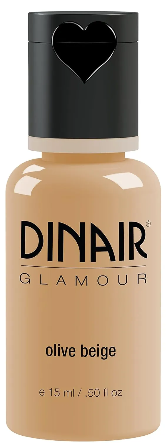 Dinair Airbrush Makeup Foundation | Olive Beige | GLAMOUR: Natural, Light coverage, Matte 0.50 oz.