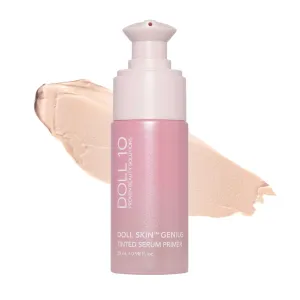 Doll 10 - Doll Skin Tinted Serum Primer - Blurs Color, Texture & Pores - Improves Skin While Wearing - Good for All Skin Types - Oil Free, Vegan, Cruelty Free & No Parabens (Fair-Light, 1 oz)