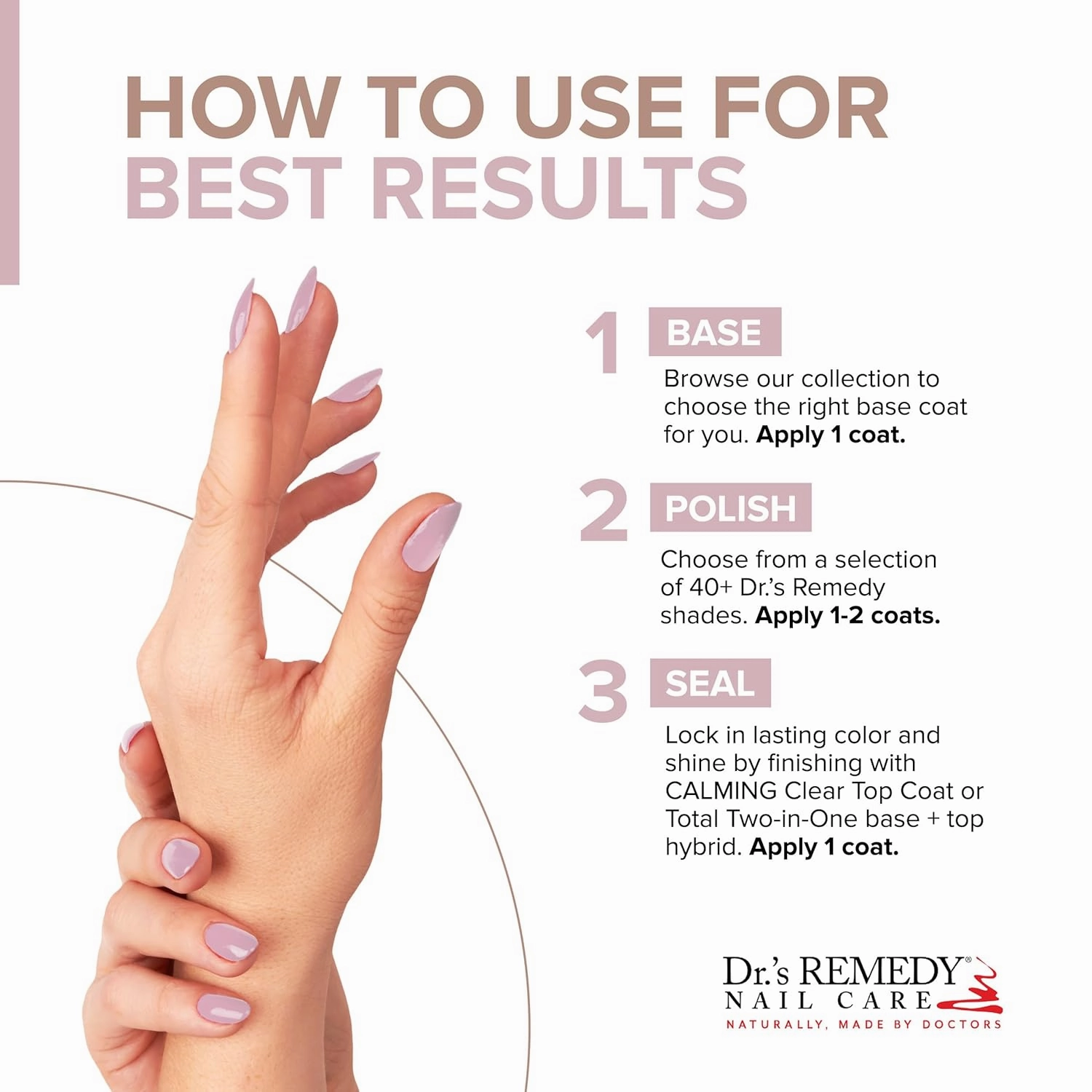 Dr’s Remedy Enriched Nail Polish: Non Toxic, All Natural, and Organic - Doctor Formulated: Strengthens, Restores, Heals, and Protects '24-Free' - BELOVED Blush