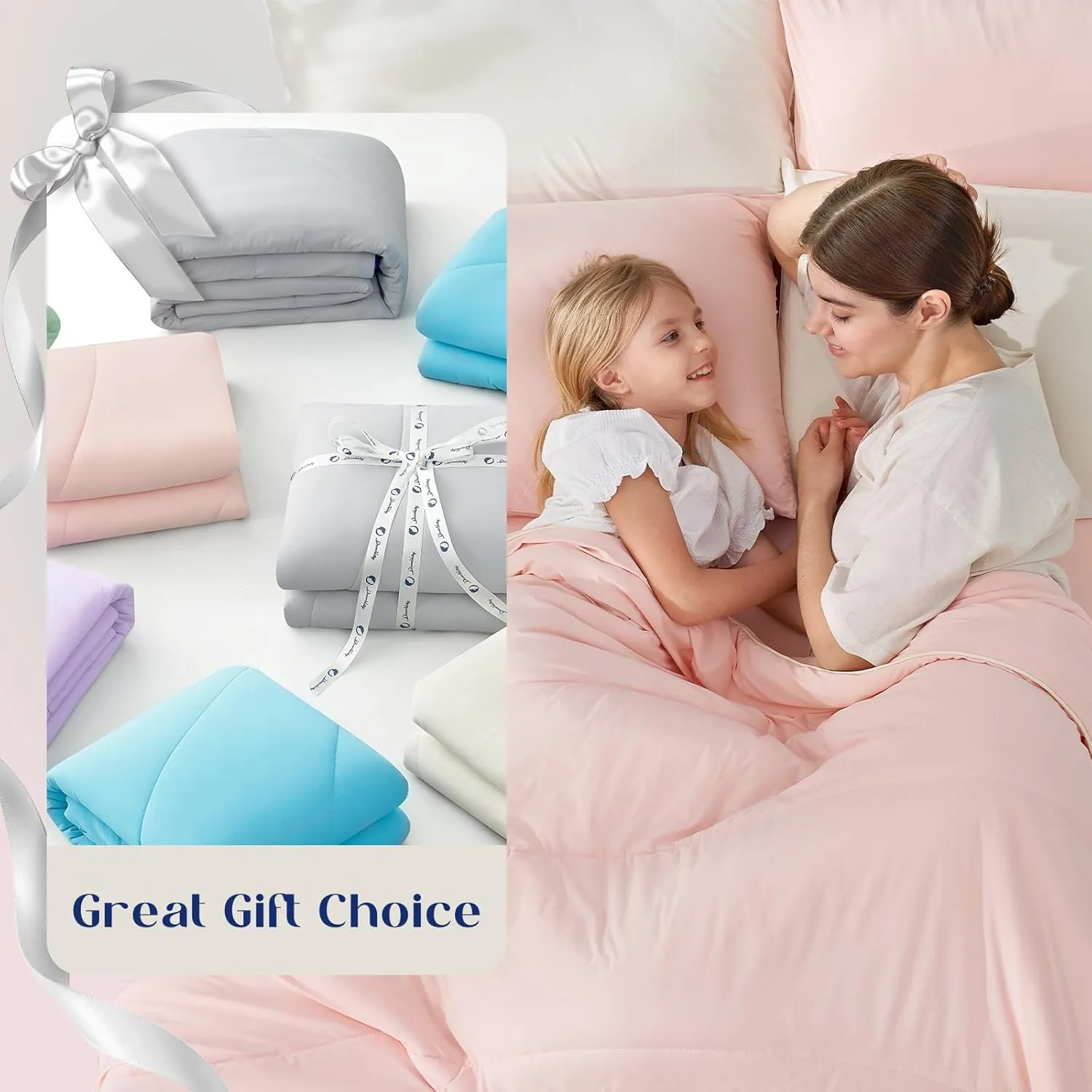 Dream Valley® Outlast® Cooling Comforter, All Season Full/Queen NASA-Grade Technology Cooling Blanket for Hot Sleepers Night Sweats, Q-Max > 0.45 Aerocool™ Breathable, Pink Blush, 90"x90"