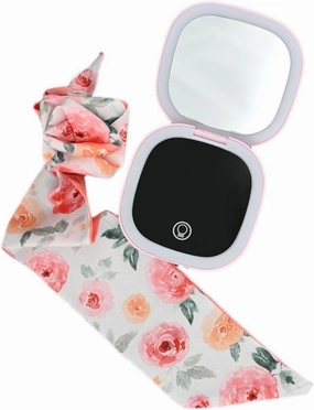 Dual-Side Illuminating Beauty Mirror - 1X/5X LED Makeup & Grooming Hand Compact with Touch Control, Memory Function, Long-Lasting Charge for Flawless Detail Work