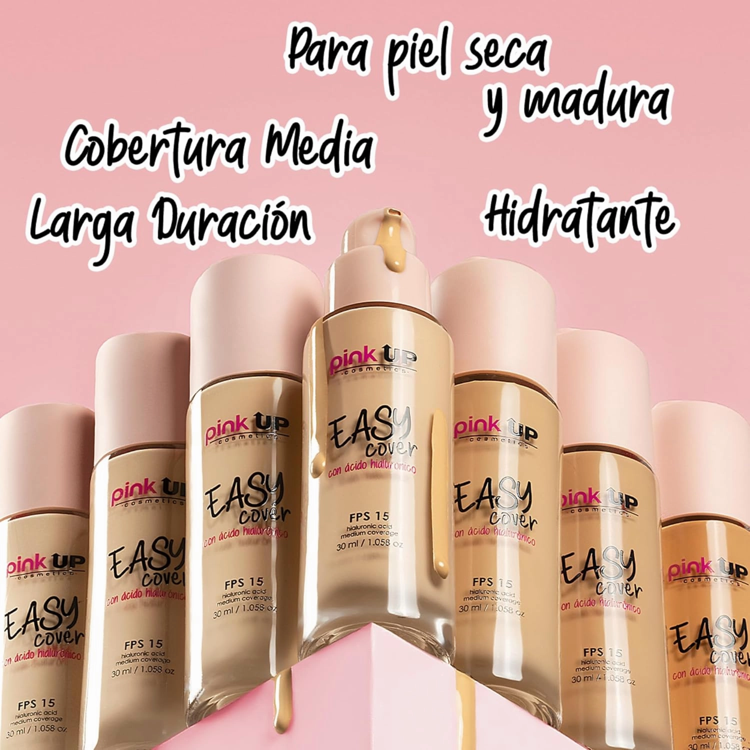 Easy Cover Liquid Makeup| Foundation Make Up| Tinted Moizturizer for face| Liquid Make Up| Medium coverage| Water base| Alcohol free| Model PKEC600