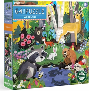 eeBoo: Woodland - 64 Piece Puzzle - 15 x 15 Kids Square Jigsaw, Glossy Pieces, Ages 5 