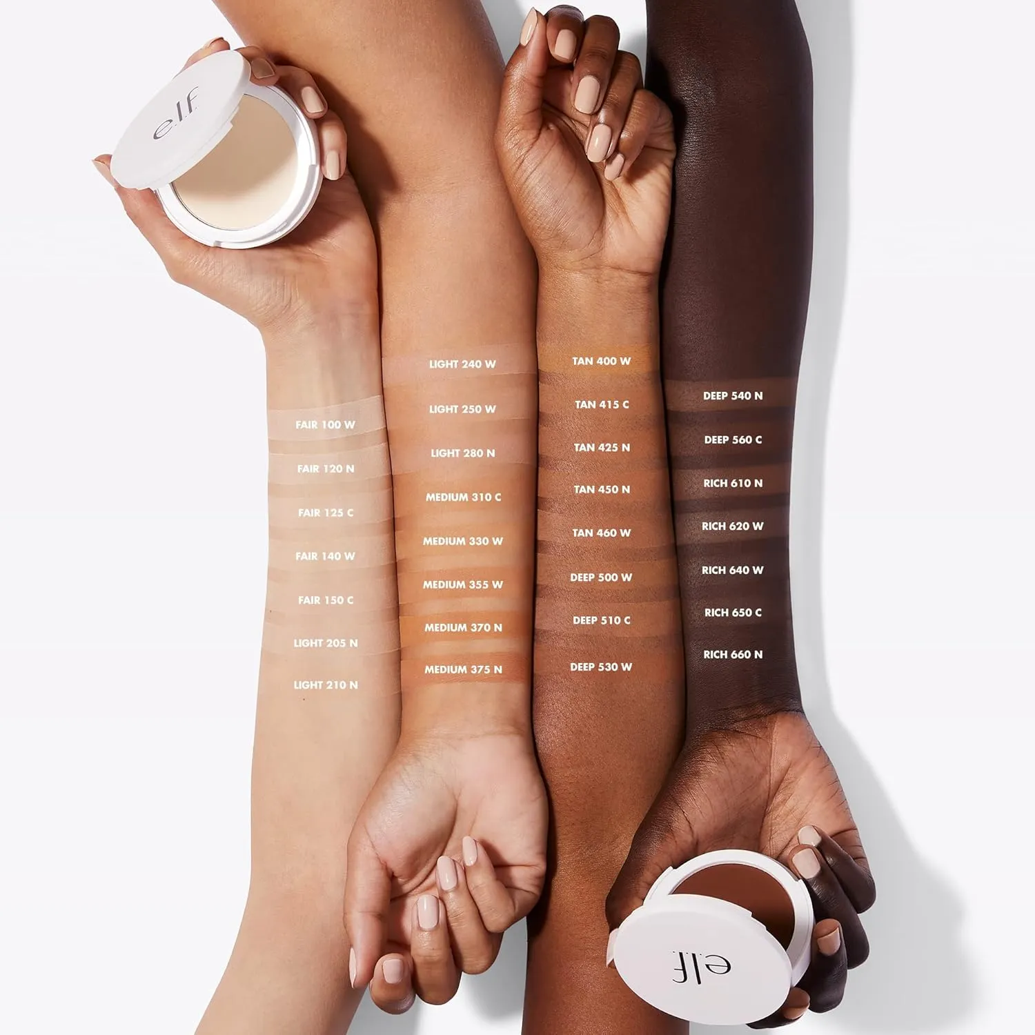 e.l.f. Camo Powder Foundation, Lightweight, Primer-Infused Buildable & Long-Lasting Medium-to-Full Coverage Foundation, Deep 530 W