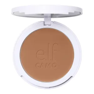 e.l.f. Camo Powder Foundation, Lightweight, Primer-Infused Buildable & Long-Lasting Medium-to-Full Coverage Foundation, Medium 375 N