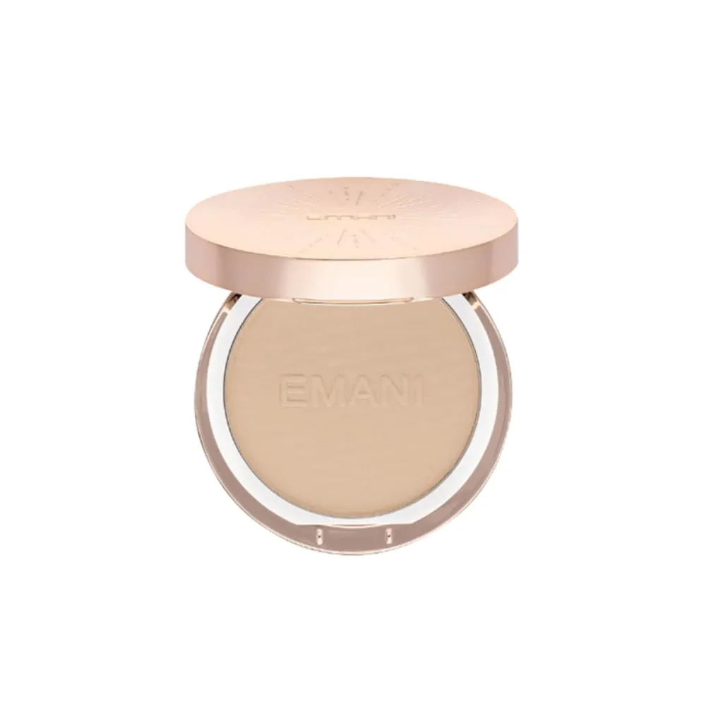 ​Emani​ Flawless Matte Powder Foundation Makeup for Sensitive Skin, Natural Mineral Foundation​ Compact with Buildable Coverage, ​Oil Control, Talc Free, ​Cruelty-Free & Vegan, Linen