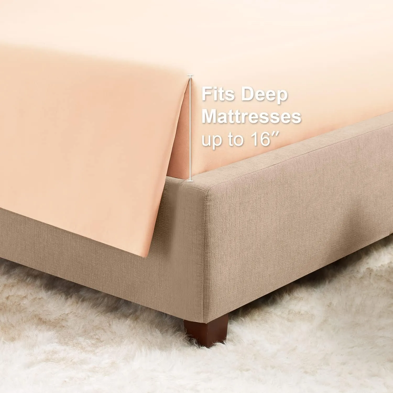 Empyrean Bedding Extra Deep Pocket Fitted Sheet - 6 Piece Sheet Set - 110 GSM Deep Pocket Sheets - Deep Fitted Sheets Set - 84 x 72 inches - Cal King Size Sheets - Pale Blush (Pink)