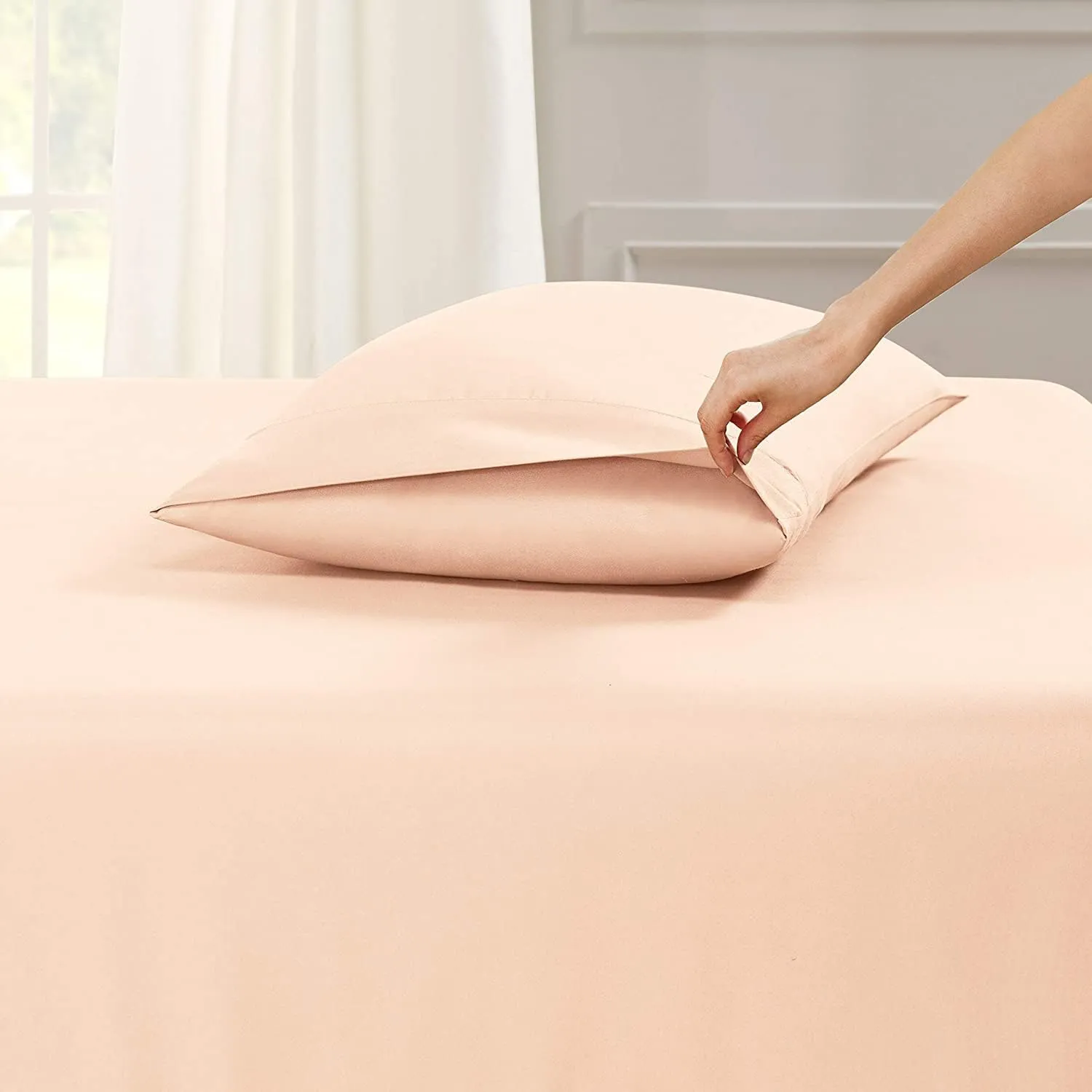 Empyrean Bedding Extra Deep Pocket Fitted Sheet - 6 Piece Sheet Set - 110 GSM Deep Pocket Sheets - Deep Fitted Sheets Set - 84 x 72 inches - Cal King Size Sheets - Pale Blush (Pink)