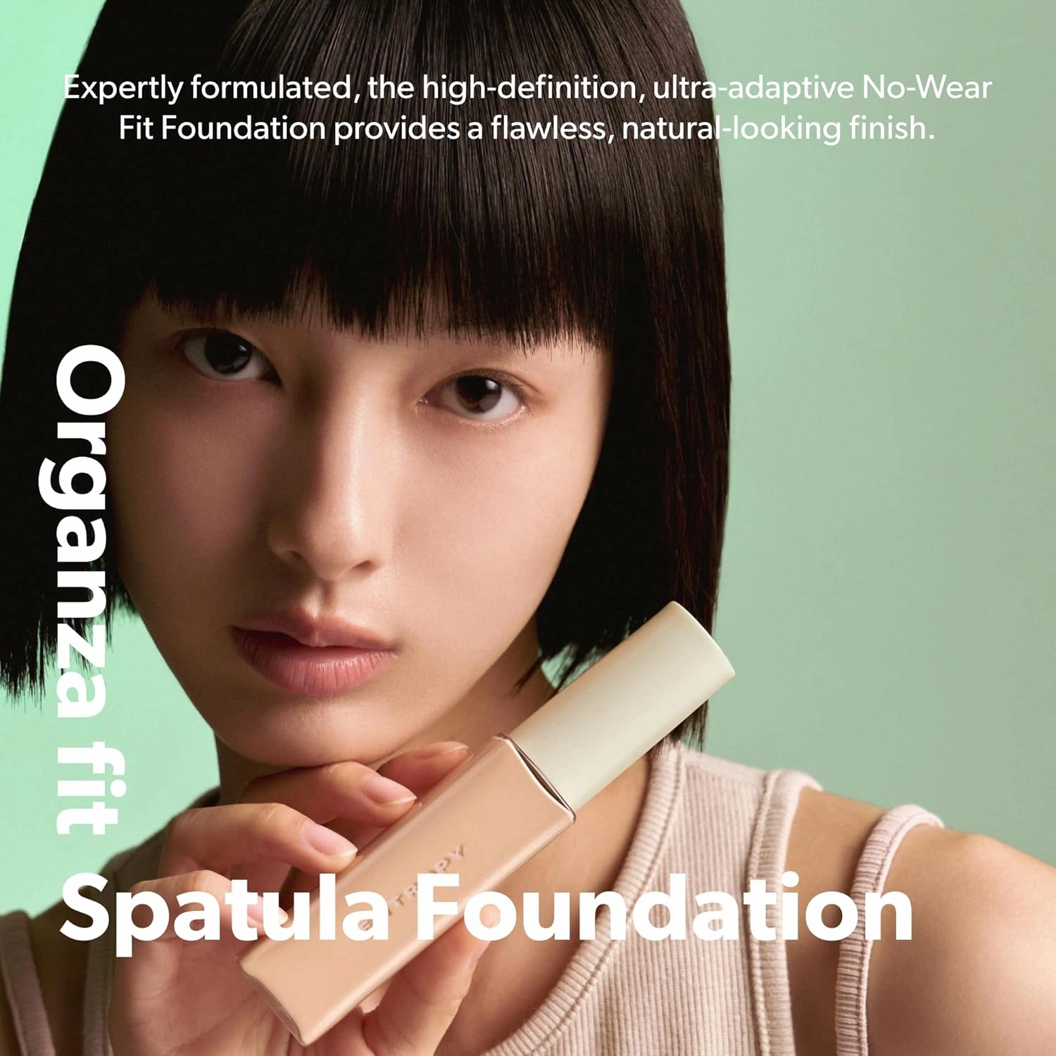 ENTROPY MAKEUP Organza Fit Spatula Foundation, Sheer to Medium Coverage, Built-In Spatula Applicator, Natural Finish, Flawless Skin, Long-Lasting Ultra Lightweight, Korean Makeup, #19.8
