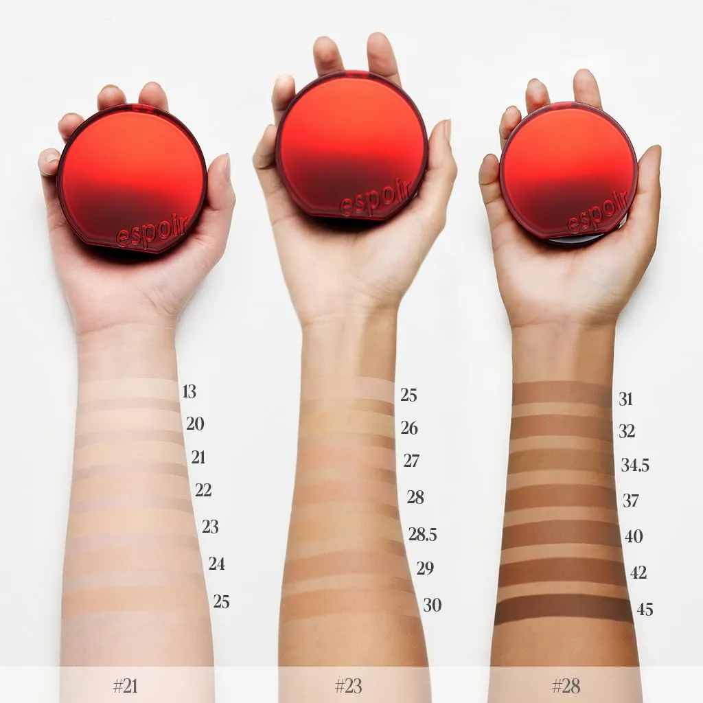 espoir [NEW] Be Velvet Cushion Foundation | Quick and Easy Coverage with Long-lasting Color by Zero Oxidation (#24 Latte, 0.46 Ounce (Pack of 1))