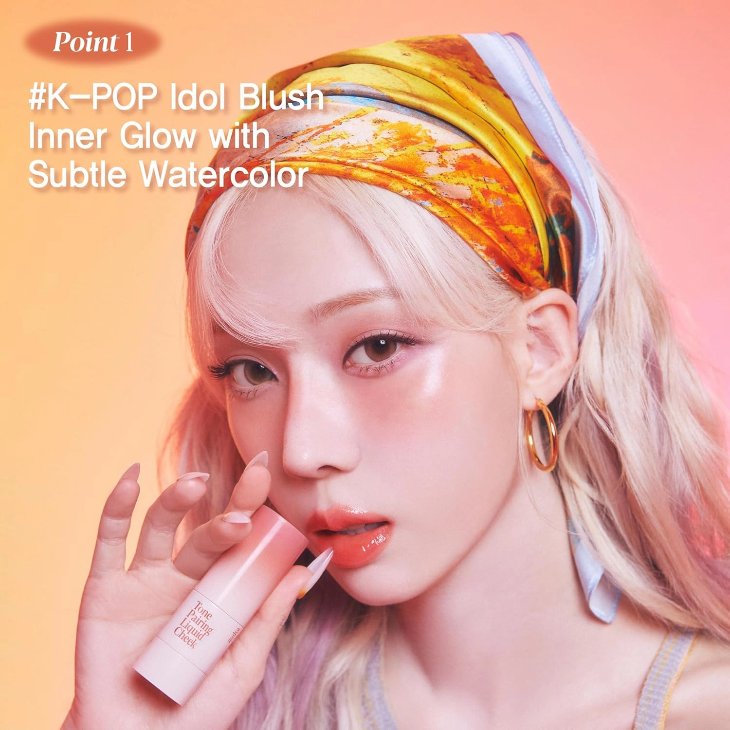 Espoir Tone-Pairing Liquid Blush #2 Salty Pink Moisturizing Formula for Dewy Cheeks Watercolor-like Subtle Color K-pop Idol Blush