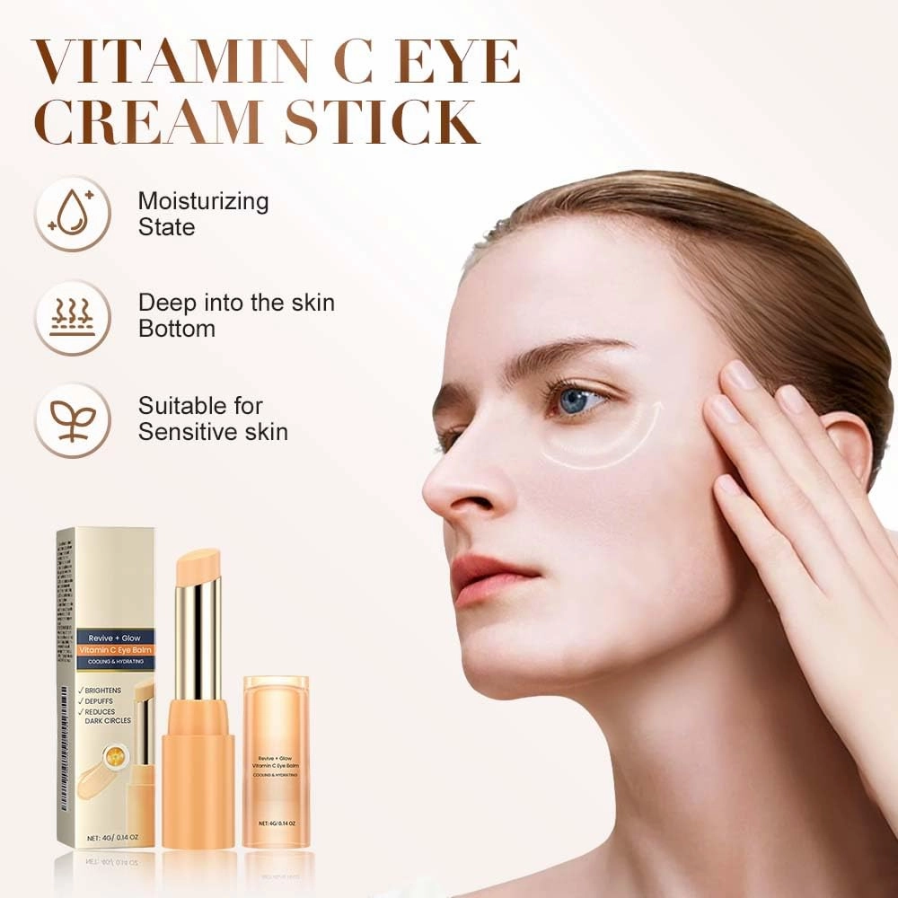 Eye Balm with Vitamin C Brightens and Reduces Puffiness, Revive Vitamin C Eye Balm Stick for Reducing Dark Circle, Hydrating Eyes Cream Eyes Care Stick for Women (1)