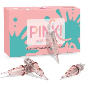 EZ Tattoo Cartridge Needles - 20Pcs #08 (3RL) Permanent Makeup SMP Round Liner 0.25MM Microblading Hair Scalp for Pink Tattoo Supplies - PINKI 0803RL