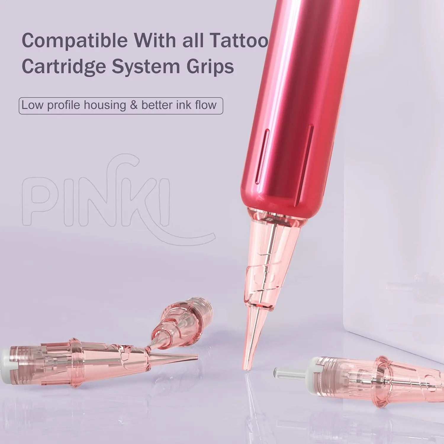 EZ Tattoo Cartridge Needles - 20Pcs #08 (3RL) Permanent Makeup SMP Round Liner 0.25MM Microblading Hair Scalp for Pink Tattoo Supplies - PINKI 0803RL