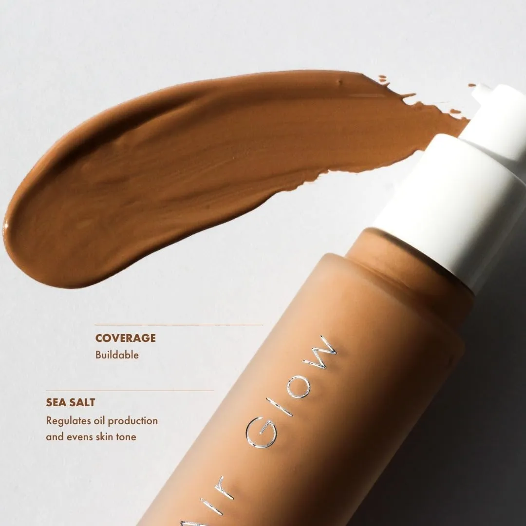 Farmasi Air Glow Foundation, Deeply hydrating and Lightweight Skincare Effects, Sea-Water formula, Natural-looking Skin Hydrated Softer and Smooter, Buildable Hylauronic Coverage 1 Fl Oz / 30 ML - W09