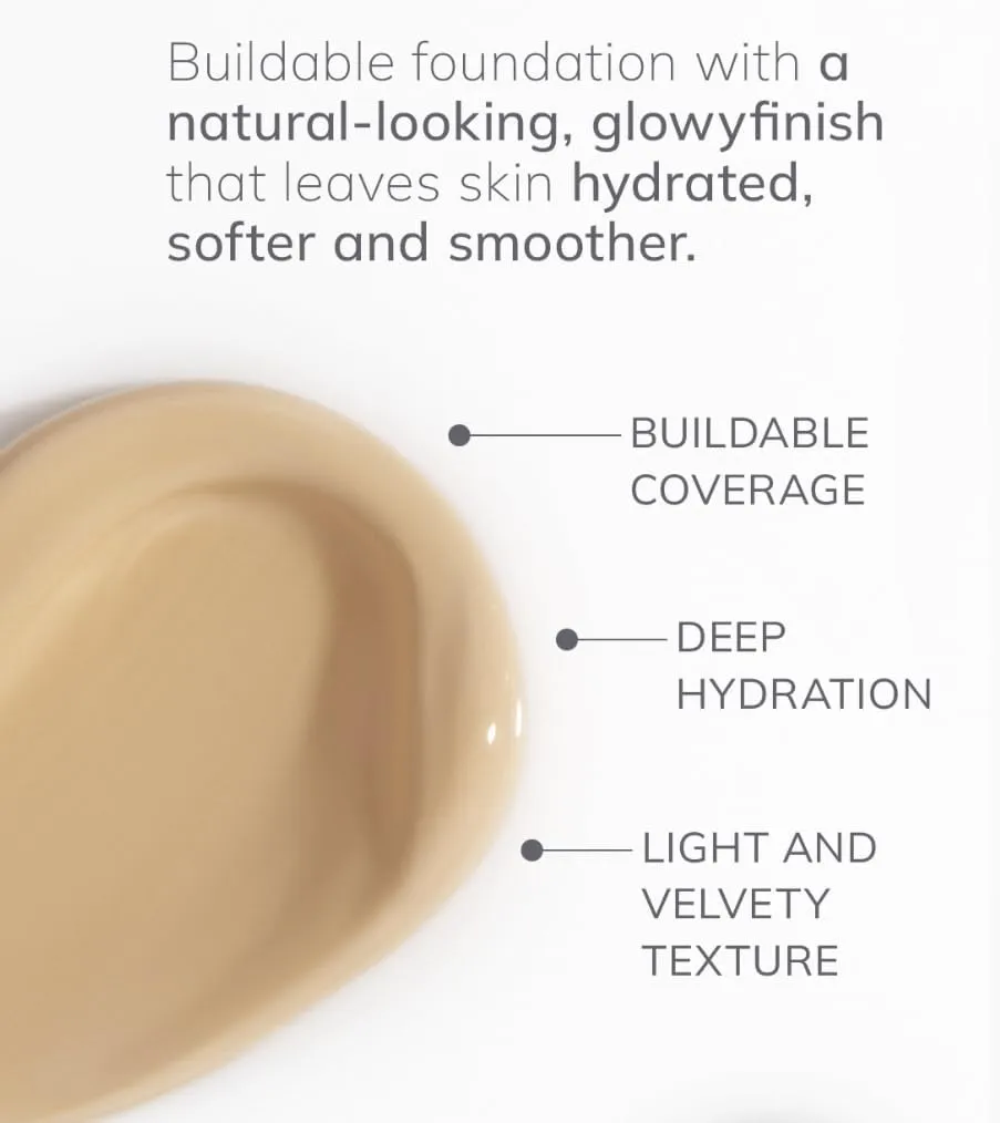 Farmasi Air Glow Foundation, Deeply hydrating and Lightweight Skincare Effects, Sea-Water formula, Natural-looking Skin Hydrated Softer and Smooter, Buildable Hylauronic Coverage 1 Fl Oz / 30 ML - W09
