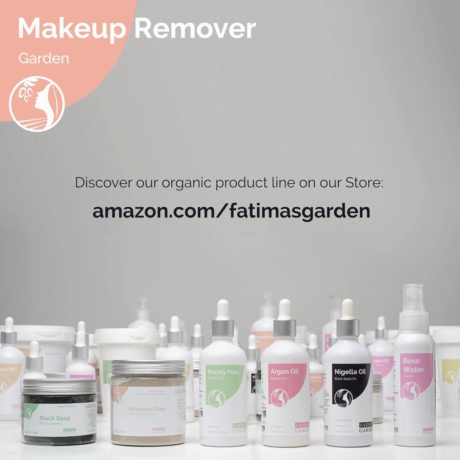 Fatima's Garden Organic Makeup Remover - With Argan & Rose Water, 300ml