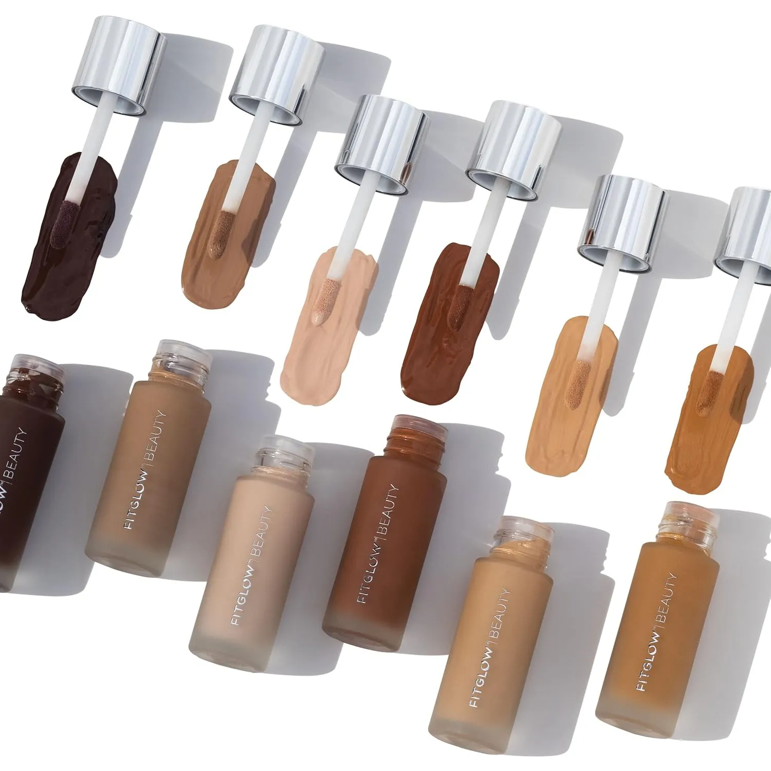 Fitglow Beauty - Natural Foundation  Photo-Filtering Foundation | Vegan, Woman-Owned Clean Beauty (F3 - Light Medium Cool, Peach Undertones)
