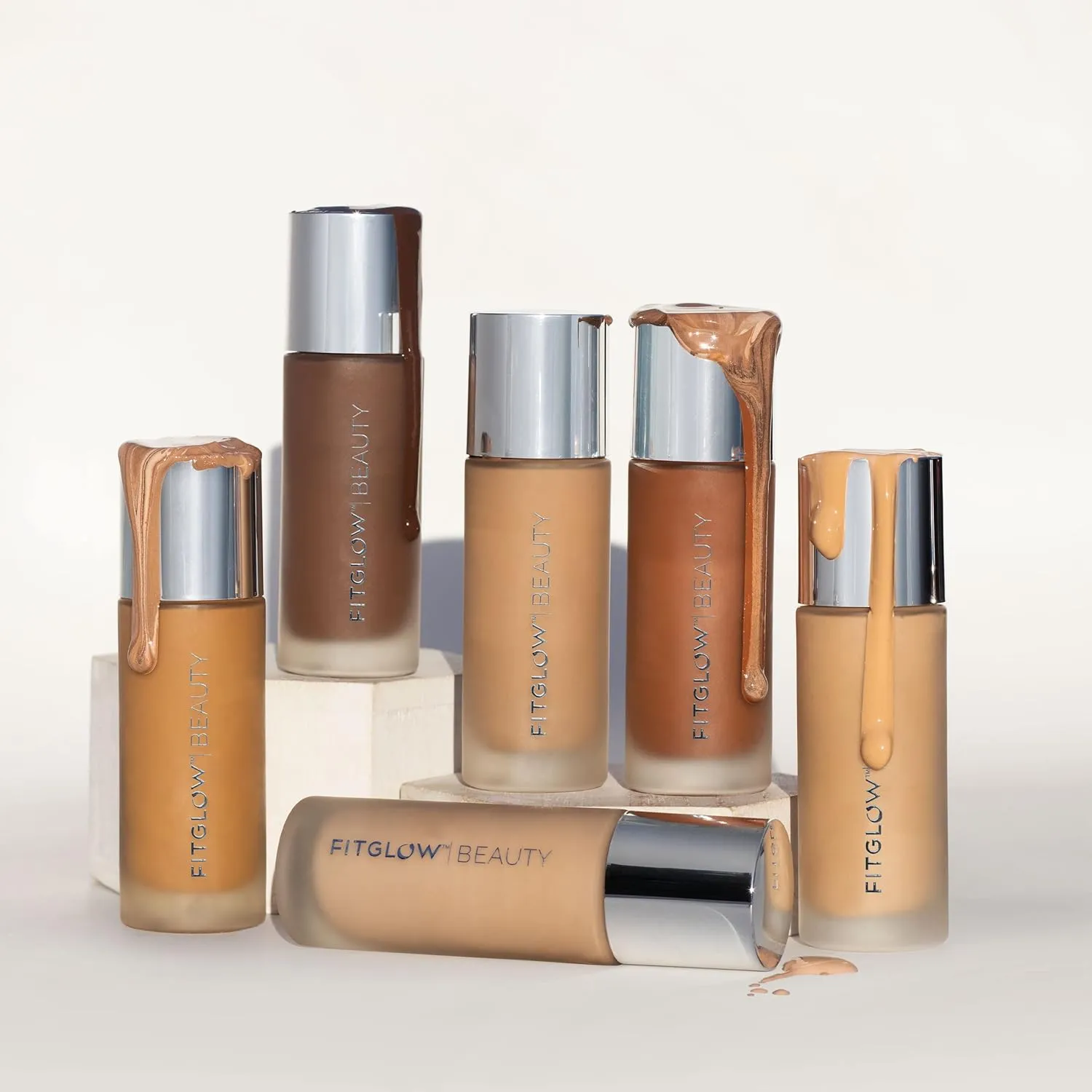 Fitglow Beauty - Natural Foundation  Photo-Filtering Foundation | Vegan, Woman-Owned Clean Beauty (F3 - Light Medium Cool, Peach Undertones)