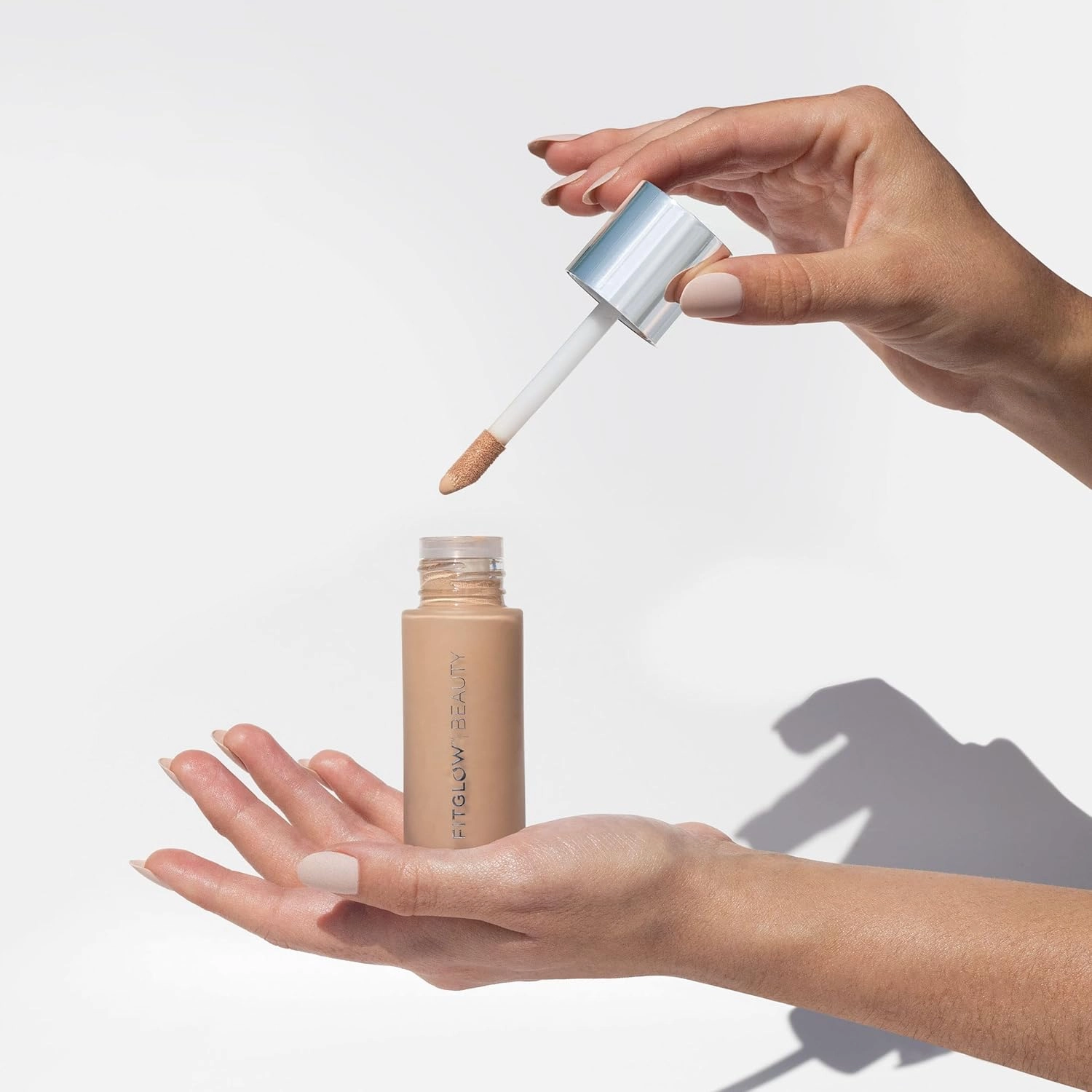 Fitglow Beauty - Natural Foundation  Photo-Filtering Foundation | Vegan, Woman-Owned Clean Beauty (F4.7 - Tan Warm, Golden Undertones)