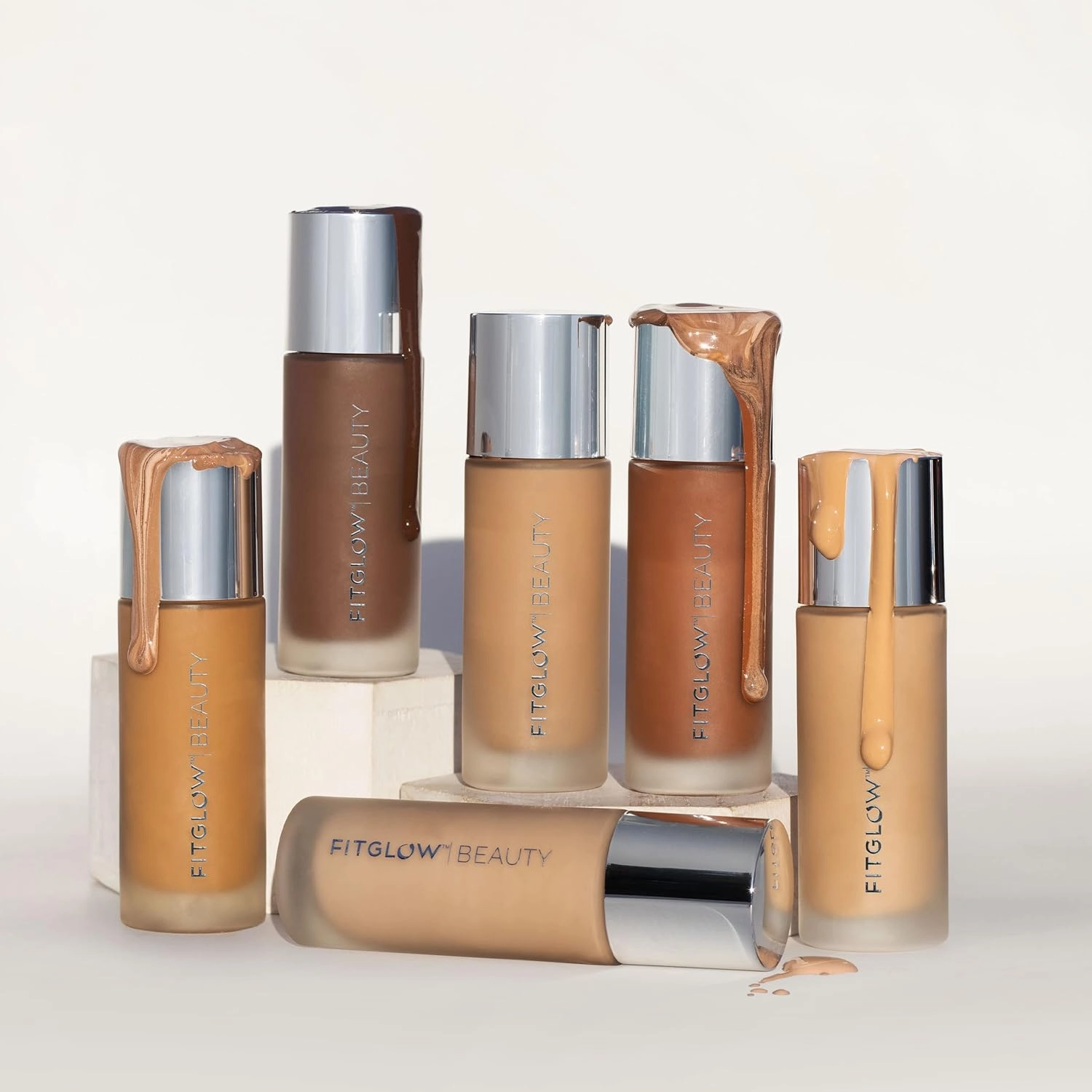 Fitglow Beauty - Natural Foundation  Photo-Filtering Foundation | Vegan, Woman-Owned Clean Beauty (F4.7 - Tan Warm, Golden Undertones)