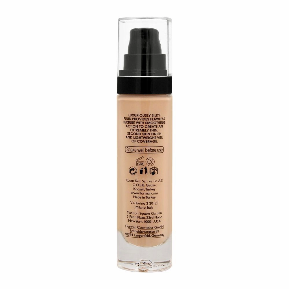Flormar Invisible Coverage HD Foundation, 50 Light Beige 30ml