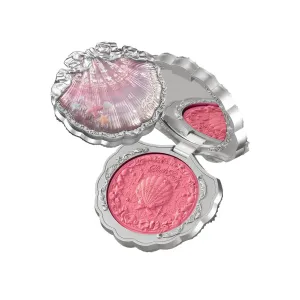 Flower Knows Shell's Jewel Silk Satin Embossed Blush-Strawberry Crush,Flirty Berry Pink,Romantic Feminine Flush,Illuminating Shimmer,Vitamin E Hydrating Silky Powder(05 Strawberry Bubble)