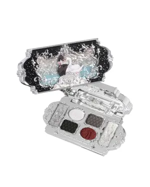 Flower Knows Swan Ballet Six-Color Makeup Palette,Eyeshadow,Blush,Highlighting & Contour All-in-One Face Makeup Palette with 4 Matte 2 Shimmer Smoky Shades(02 Black Swan,0.23 Oz)