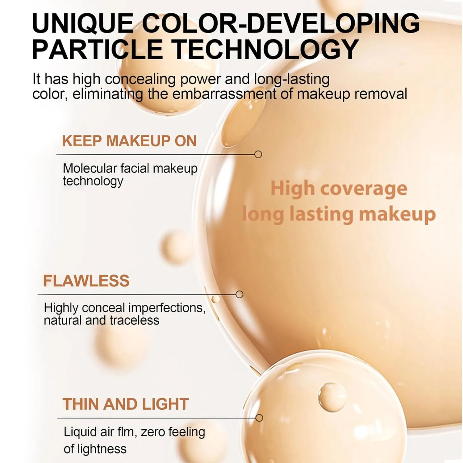 Foundation 4 in 1 - Medium Spectrum with SPF 50  Inspired, Hydrating Color Changing Foundation Makeup Liquid - Longwearing & Waterproof for Sport, Dancing (Natural Color)