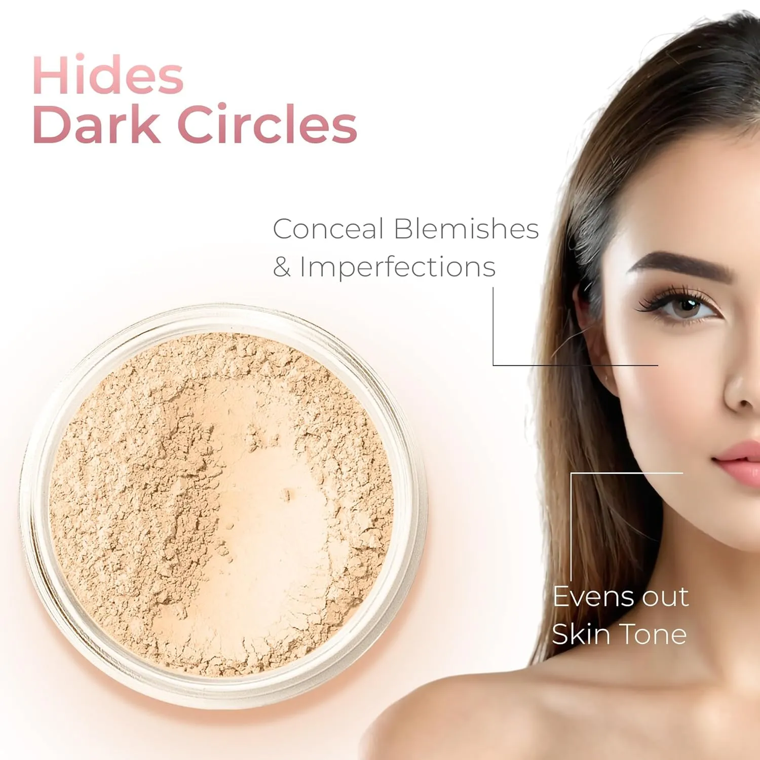 FOUNDATION & CONCEALER DUO (FAIR 1 & LIGHT CONCEALER) Mineral Makeup Kit Full Size Set Matte Bare Face Sheer Powder Cover