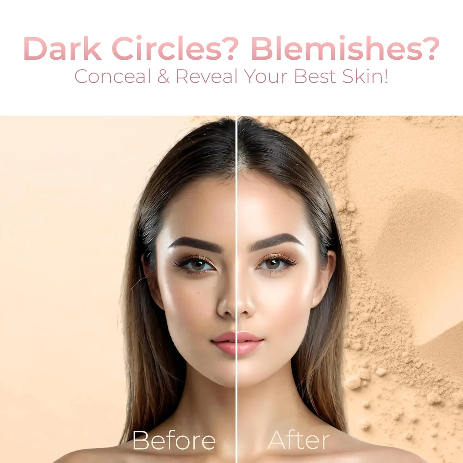 FOUNDATION & CONCEALER DUO (FAIR 1 & LIGHT CONCEALER) Mineral Makeup Kit Full Size Set Matte Bare Face Sheer Powder Cover